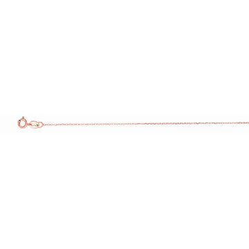 14K Rose Gold 0.87mm Diamond Cut Cable 18 Chain with Spring Ring Clasp
